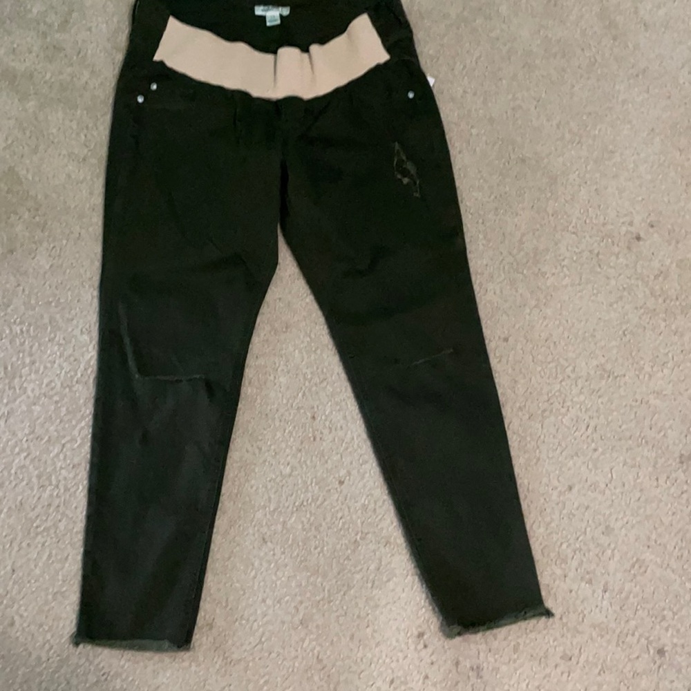 Motherhood maternity pants size large olive green